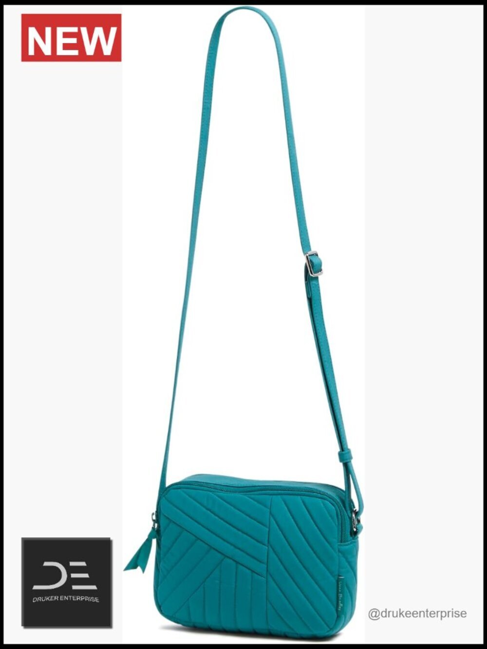 Cotton Quilted Crossbody Purse with Adjustable Strap, Machine Washable